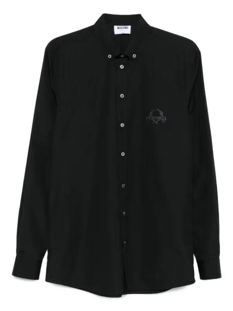 logo-embroidered cotton shirt by MOSCHINO
