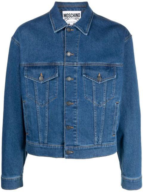 logo-embroidered denim jacket by MOSCHINO