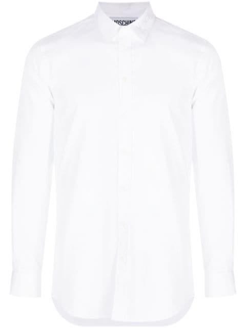 logo-embroidered long-sleeve cotton shirt by MOSCHINO