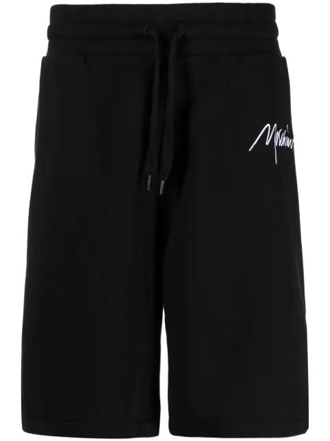 logo-embroidered organic cotton track shorts by MOSCHINO