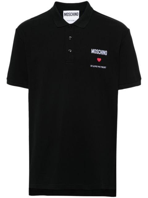 logo-embroidered polo shirt by MOSCHINO
