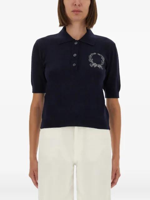 logo-embroidered polo top by MOSCHINO