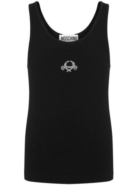logo-embroidered tank top by MOSCHINO