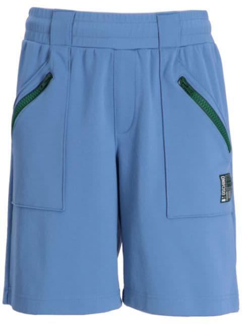 logo-embroidered track shorts by MOSCHINO