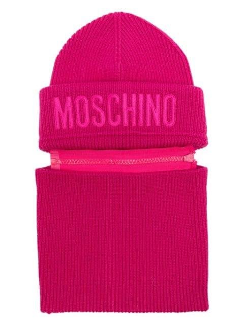 logo-embroidered wool beanie by MOSCHINO