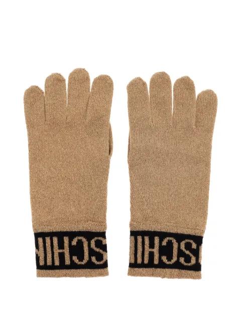 logo-intarsia gloves by MOSCHINO