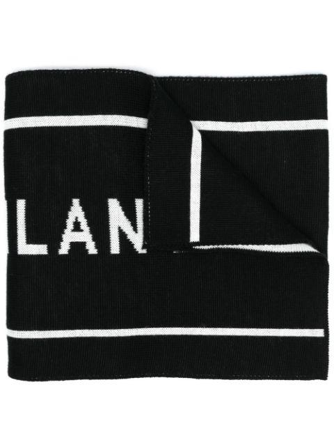 logo-intarsia scarf by MOSCHINO