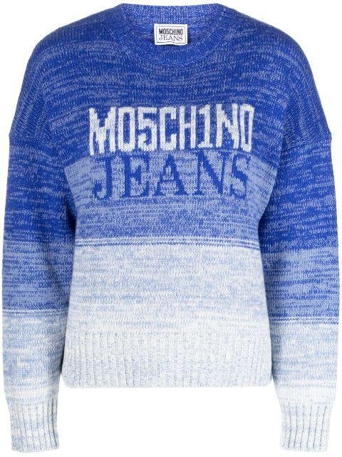 logo-intarsia wool-blend jumper by MOSCHINO