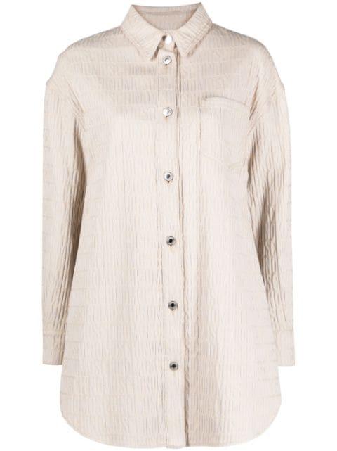 logo-jacquard shirt minidress by MOSCHINO