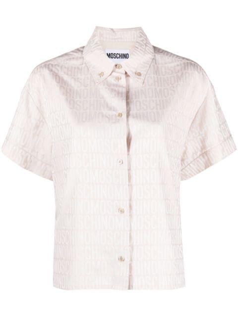logo-jacquard short-sleeve shirt by MOSCHINO