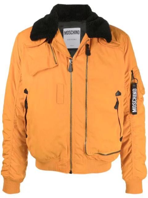 logo-keyring bomber jacket by MOSCHINO