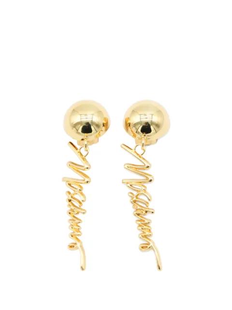logo-lettering drop earrings by MOSCHINO