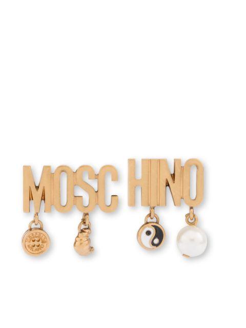 logo-lettering earrings by MOSCHINO