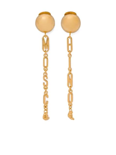 logo-lettering earrings by MOSCHINO
