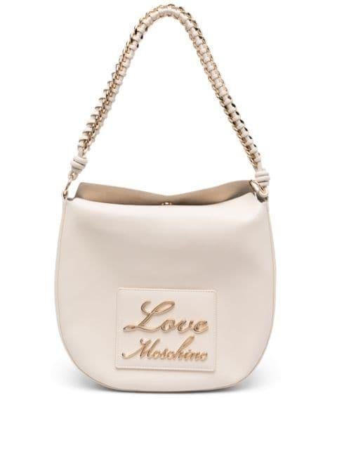 logo-lettering faux-leather tote bag by MOSCHINO