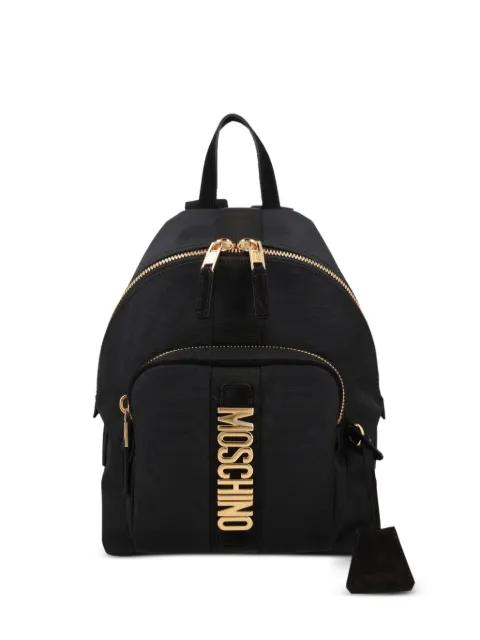 logo-lettering front-pocket backpack by MOSCHINO