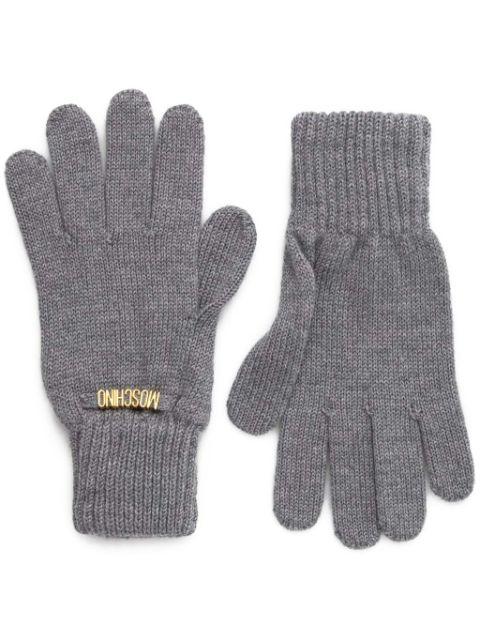 logo-lettering gloves by MOSCHINO
