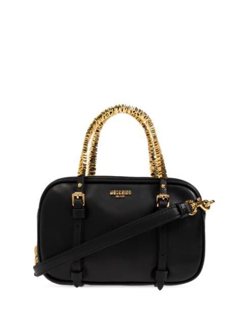 logo-lettering leather tote bag by MOSCHINO