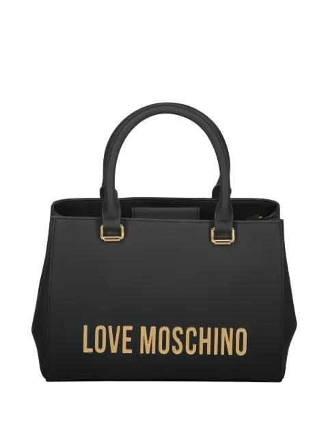 logo lettering rigid tote bag by MOSCHINO