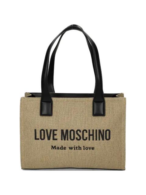 logo-lettering tote bag by MOSCHINO