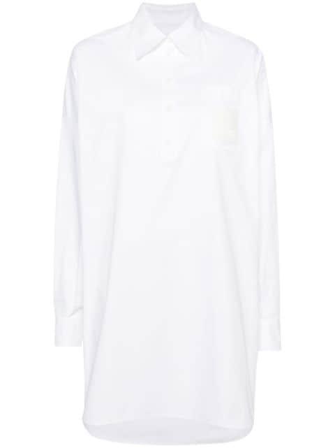 logo-patch cotton shirtdress by MOSCHINO