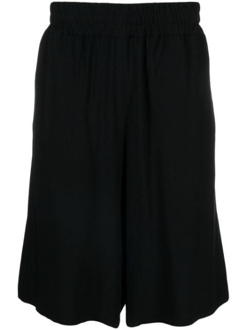 logo-patch crepe shorts by MOSCHINO