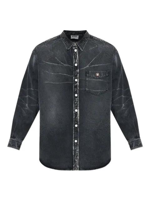 logo-patch denim shirt by MOSCHINO