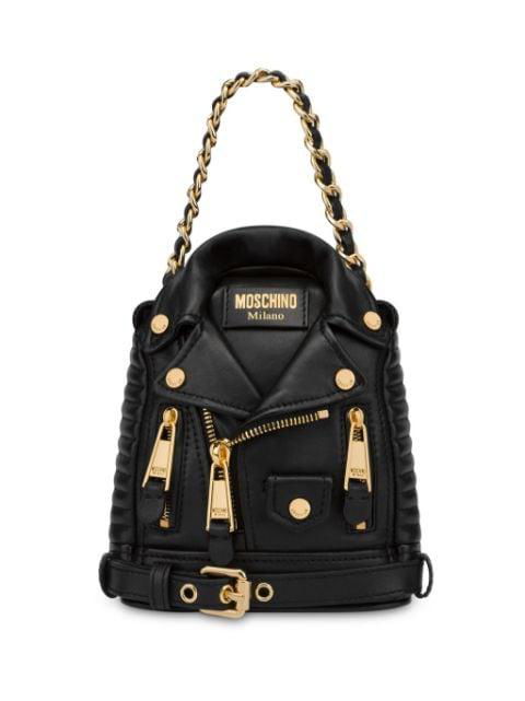 logo-patch leather backpack by MOSCHINO