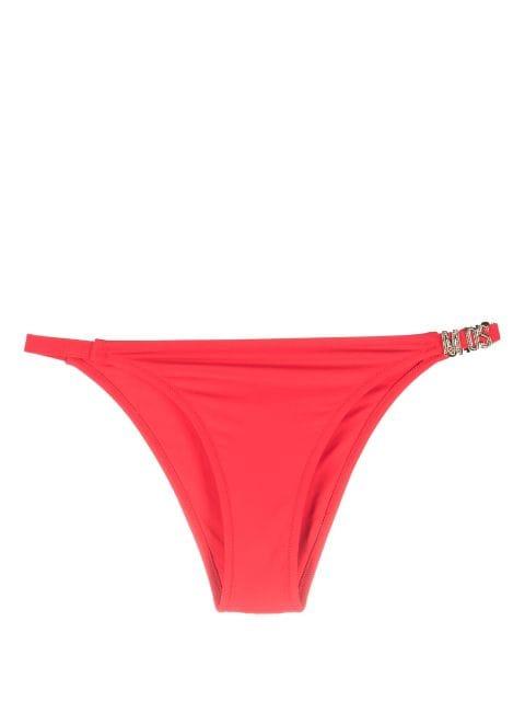 logo-plaque bikini bottoms by MOSCHINO