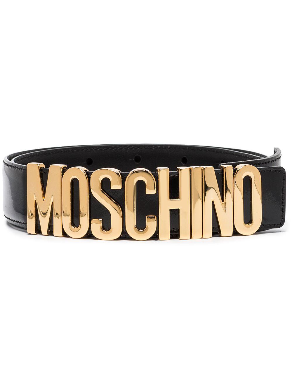 logo-plaque buckled belt by MOSCHINO