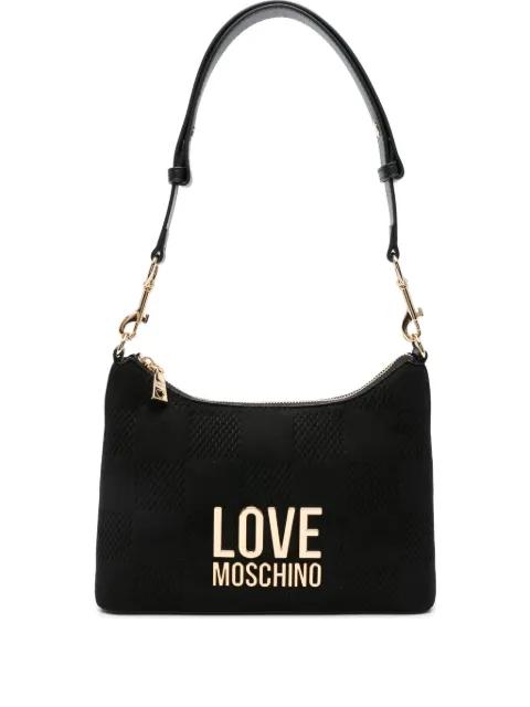 logo-plaque checkered shoulder bag by MOSCHINO