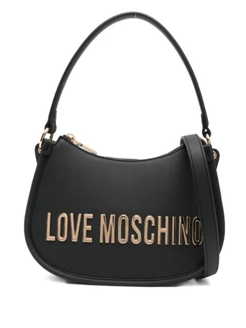 logo-plaque curved shoulder bag by MOSCHINO