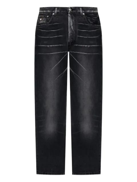 logo-plaque faded-wash jeans by MOSCHINO