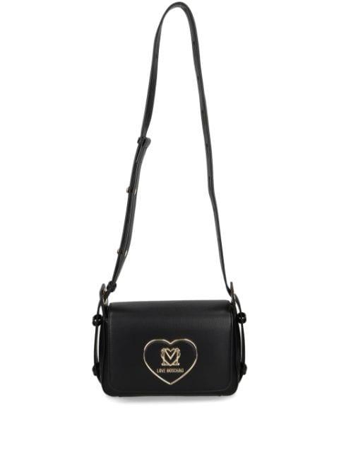 logo-plaque faux-leather shoulder bag by MOSCHINO