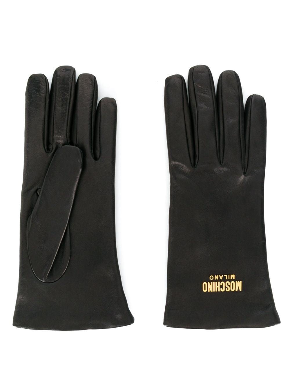 logo plaque gloves by MOSCHINO