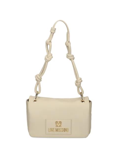 logo-plaque knotted shoulder bag by MOSCHINO