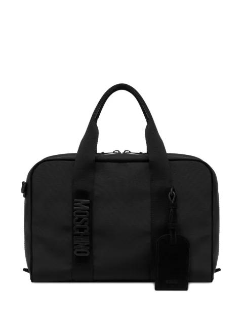 logo-plaque laptop bag by MOSCHINO