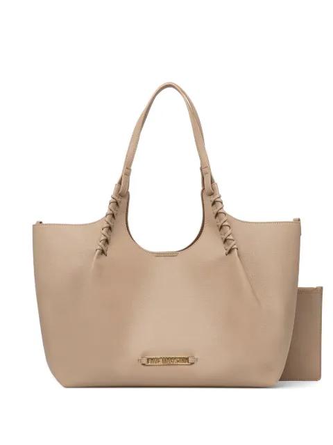 logo-plaque shopper tote bag by MOSCHINO