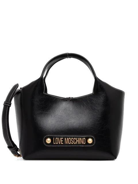 logo-plaque top tote bag by MOSCHINO