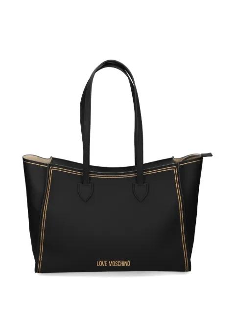 logo-plaque tote bag by MOSCHINO