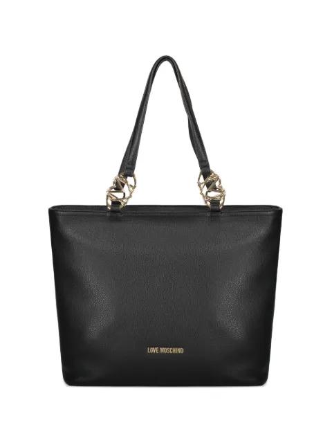 logo-plaque tote bag by MOSCHINO