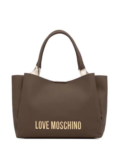 logo-plaque tote bag by MOSCHINO