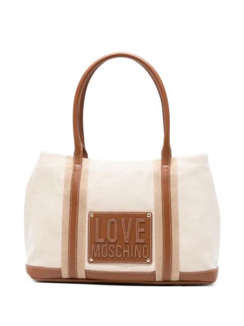 logo-plaque tote bag by MOSCHINO