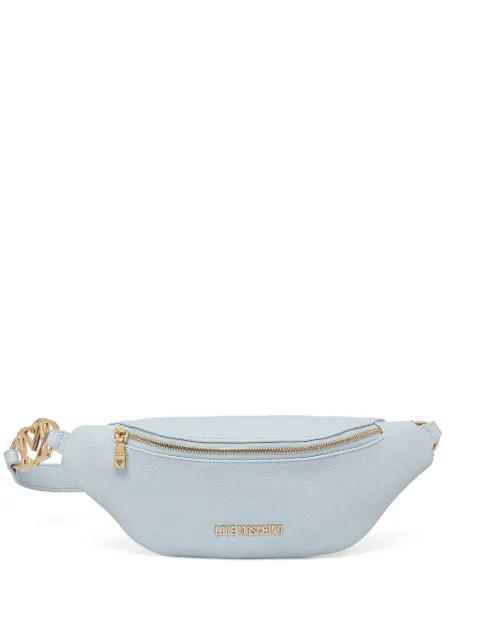 logo-plaque zip belt bag by MOSCHINO