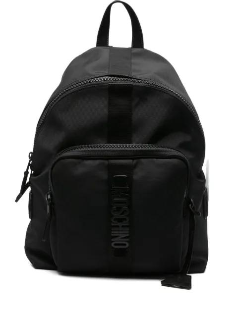 logo-plaque zip-fastening backpack by MOSCHINO