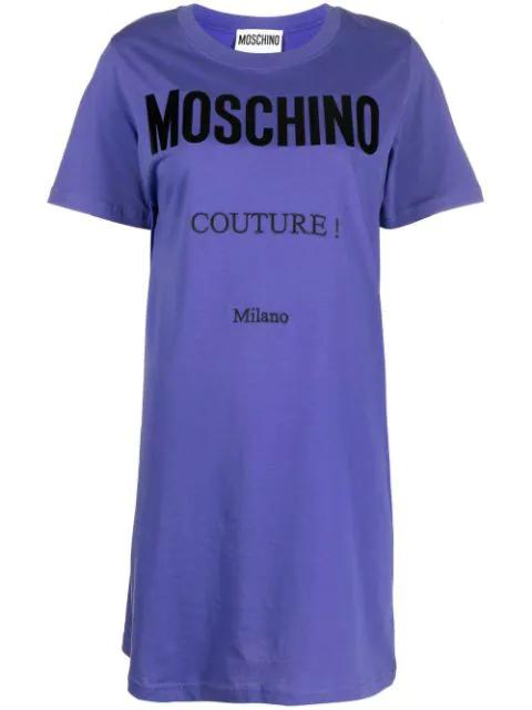 logo-print T-shirt dress by MOSCHINO