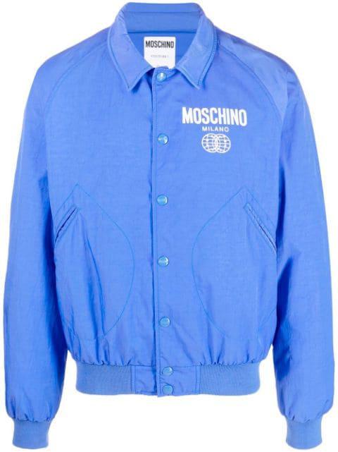 logo-print bomber jacket by MOSCHINO