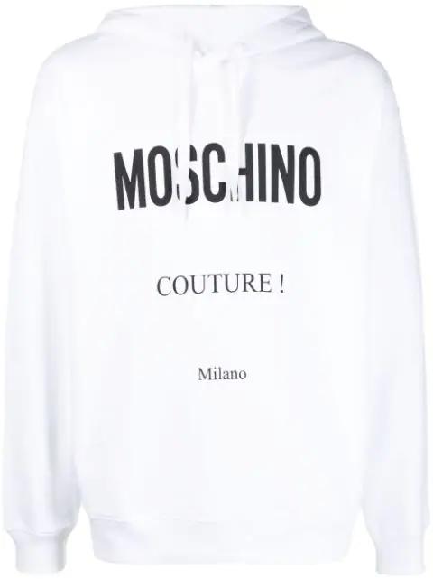 logo-print cotton hoodie by MOSCHINO