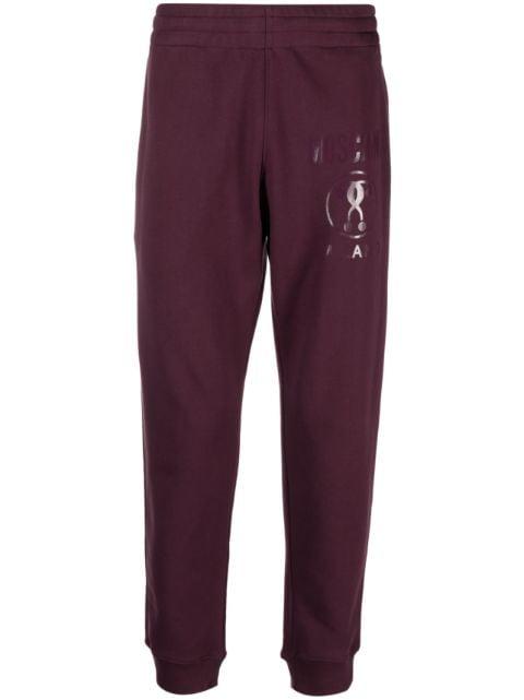 logo-print cotton track pants by MOSCHINO