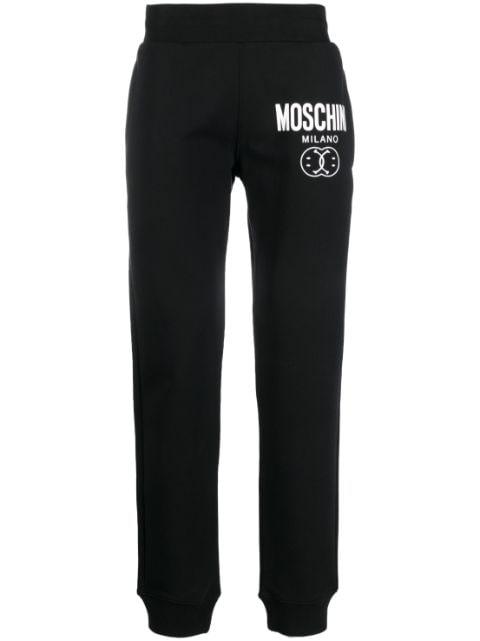 logo-print cotton track trousers by MOSCHINO